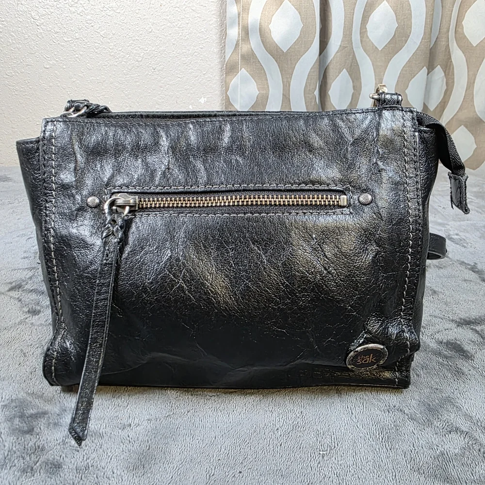 The Sak Petite Black Leather Crossbody Bag